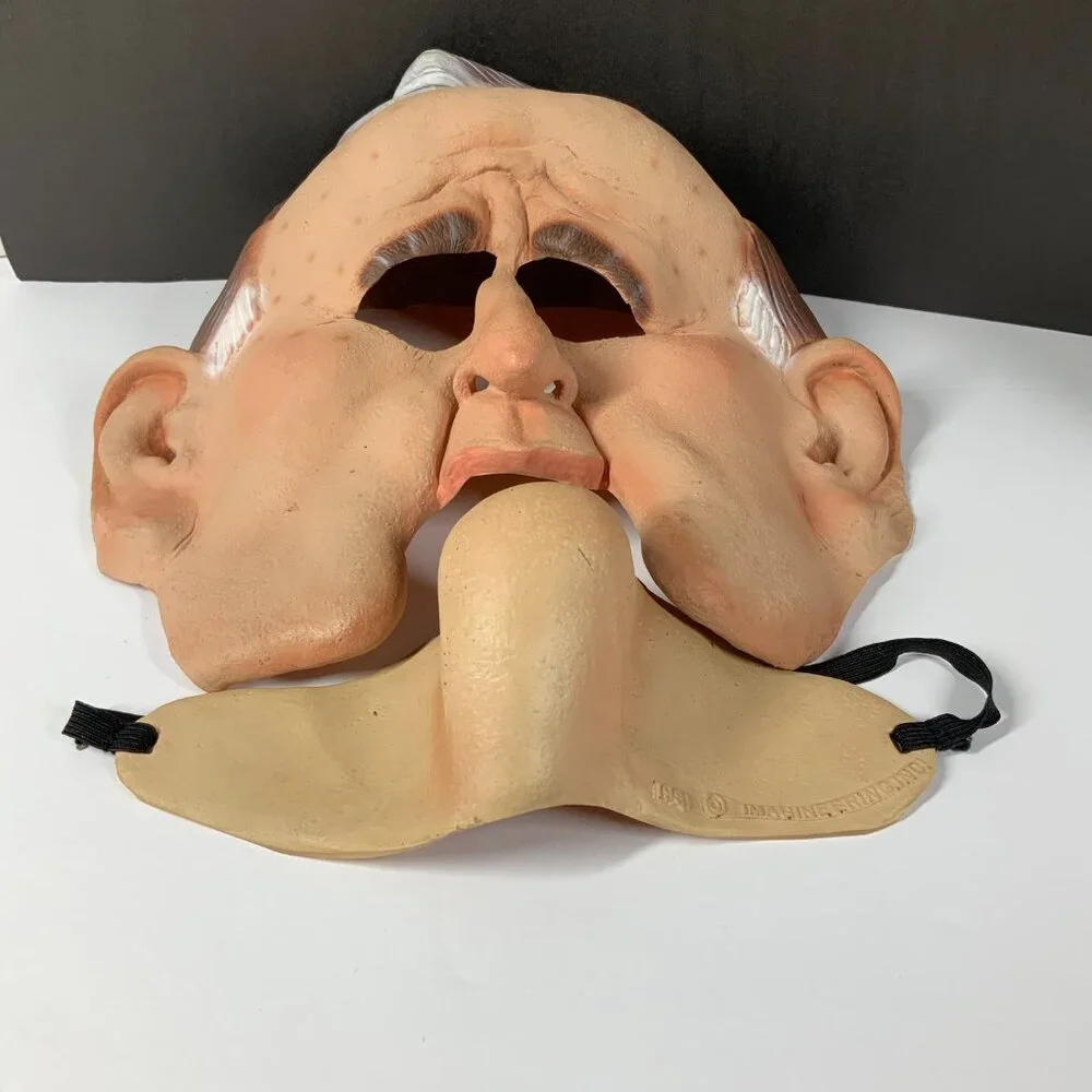 ONLY ONE- 2 Piece George H. W. Bush Halloween President Mask 1991 Masquerade